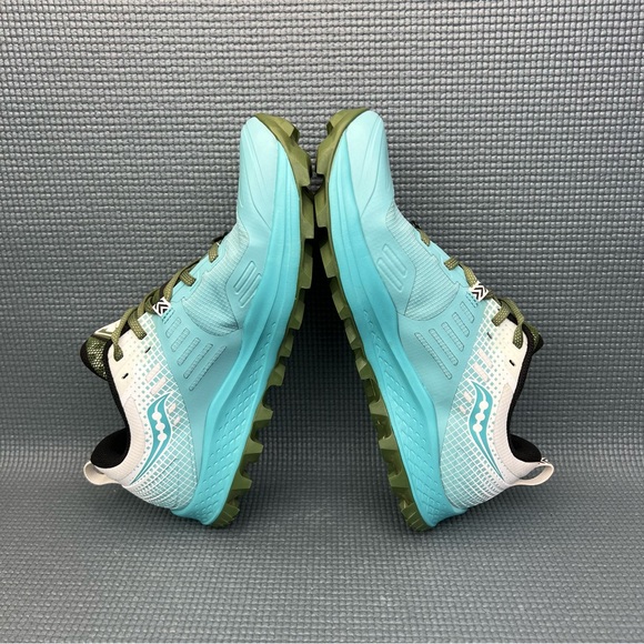 Saucony Peregrine 10 Trail Running Shoe Womens Size 10 S10568-25 Blue Green - Picture 7 of 9
